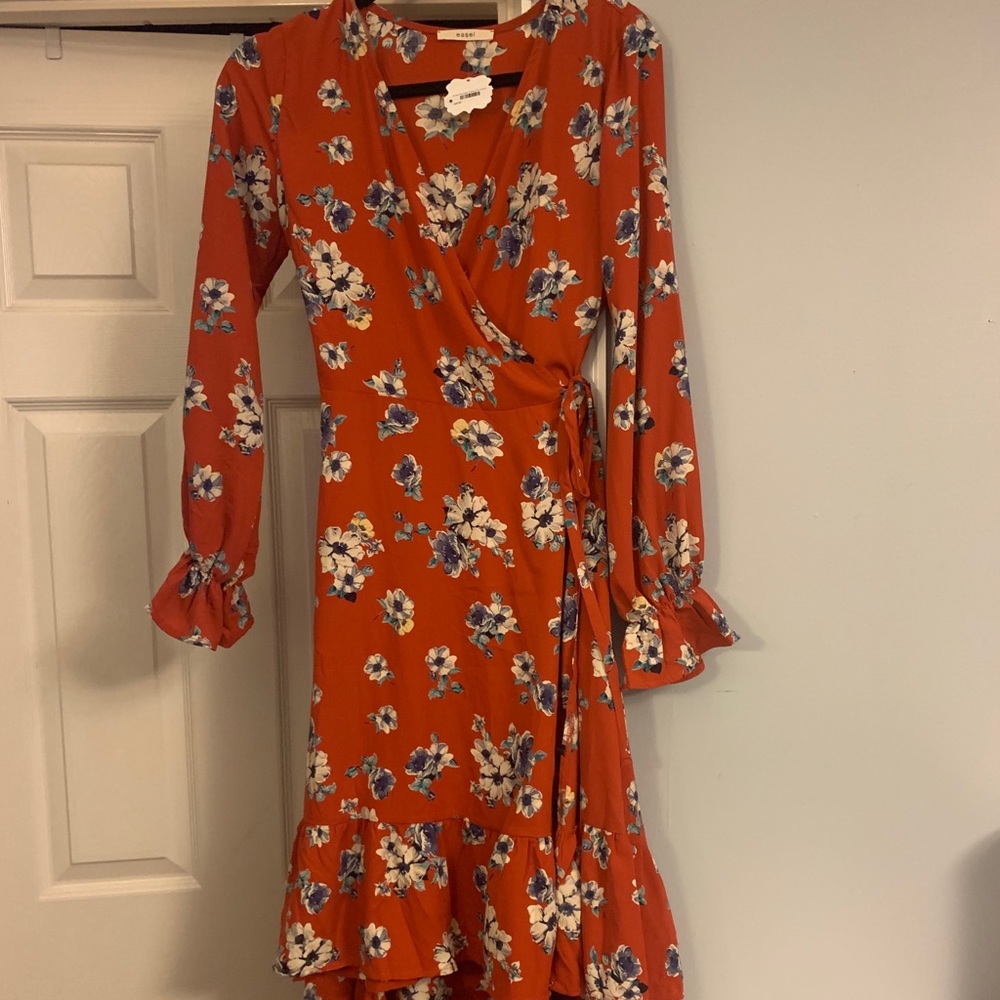 Orange floral dress